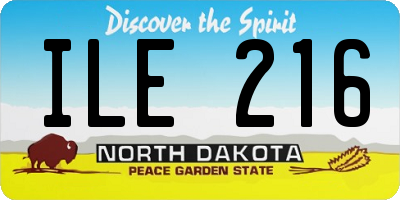 ND license plate ILE216