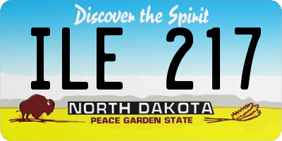 ND license plate ILE217