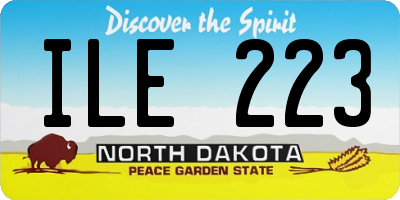 ND license plate ILE223