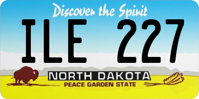 ND license plate ILE227