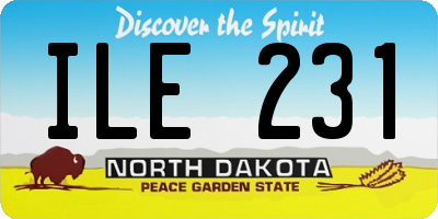 ND license plate ILE231