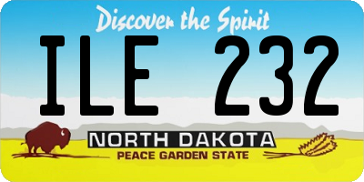 ND license plate ILE232