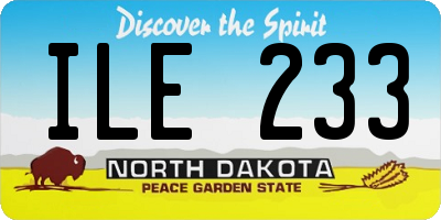 ND license plate ILE233