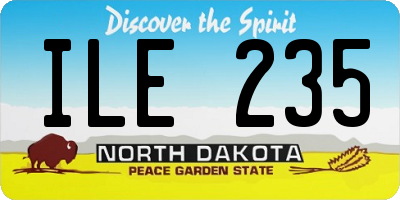 ND license plate ILE235