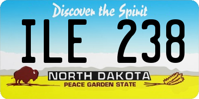 ND license plate ILE238