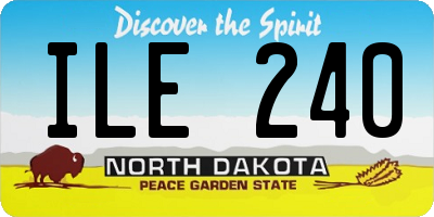 ND license plate ILE240
