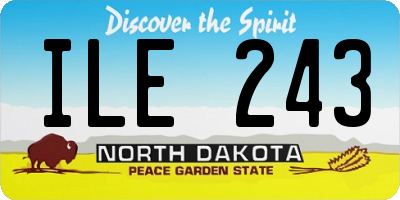 ND license plate ILE243