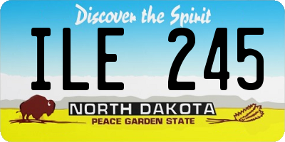 ND license plate ILE245