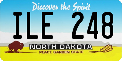 ND license plate ILE248