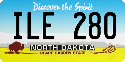 ND license plate ILE280