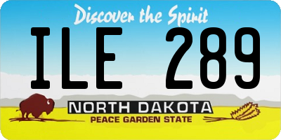 ND license plate ILE289