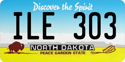 ND license plate ILE303