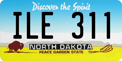 ND license plate ILE311