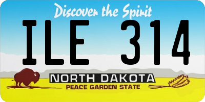 ND license plate ILE314