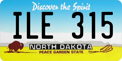 ND license plate ILE315