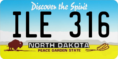 ND license plate ILE316