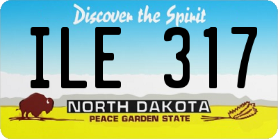 ND license plate ILE317
