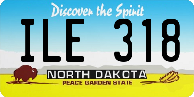 ND license plate ILE318