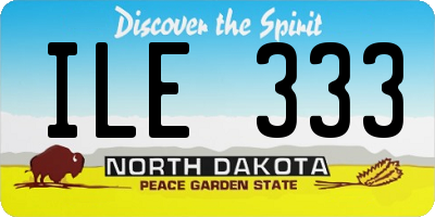 ND license plate ILE333