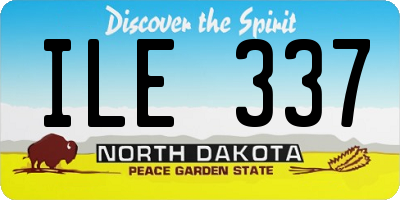 ND license plate ILE337