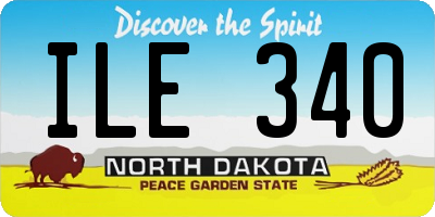 ND license plate ILE340