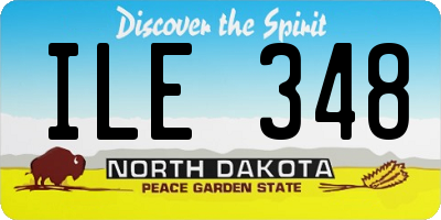 ND license plate ILE348