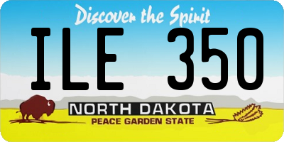 ND license plate ILE350
