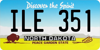 ND license plate ILE351