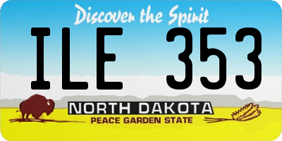 ND license plate ILE353
