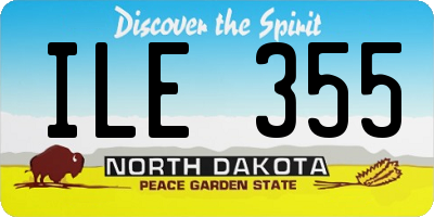 ND license plate ILE355