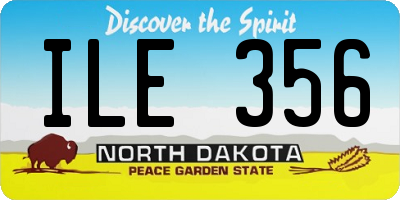 ND license plate ILE356