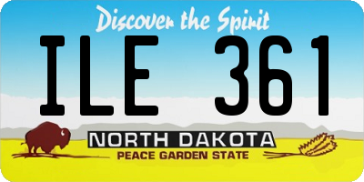 ND license plate ILE361