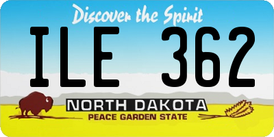 ND license plate ILE362
