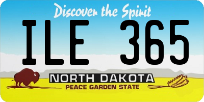 ND license plate ILE365
