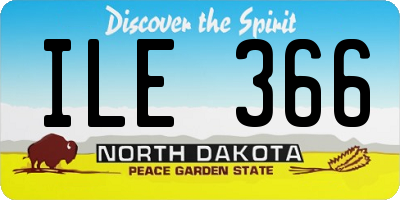 ND license plate ILE366