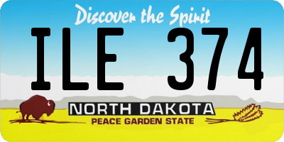 ND license plate ILE374