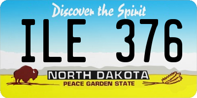 ND license plate ILE376