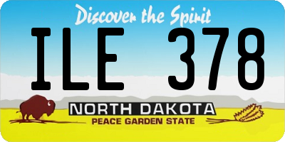 ND license plate ILE378