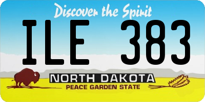 ND license plate ILE383