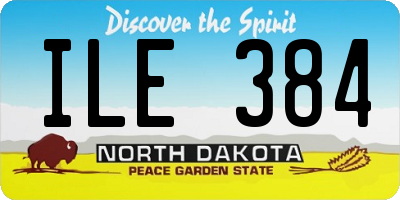 ND license plate ILE384