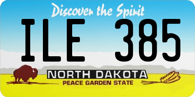 ND license plate ILE385