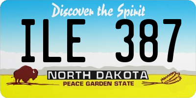 ND license plate ILE387