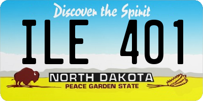 ND license plate ILE401