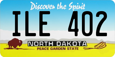 ND license plate ILE402