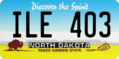 ND license plate ILE403