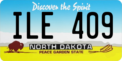 ND license plate ILE409