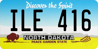 ND license plate ILE416