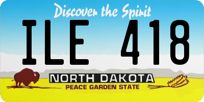 ND license plate ILE418