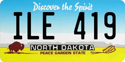 ND license plate ILE419