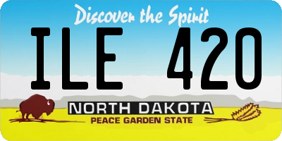 ND license plate ILE420